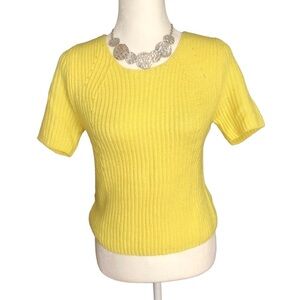 🇺🇸 BUNDLE ONLY - 5/$15 Neon Yellow Short Sleeve Knit Sweater, Women’s XS